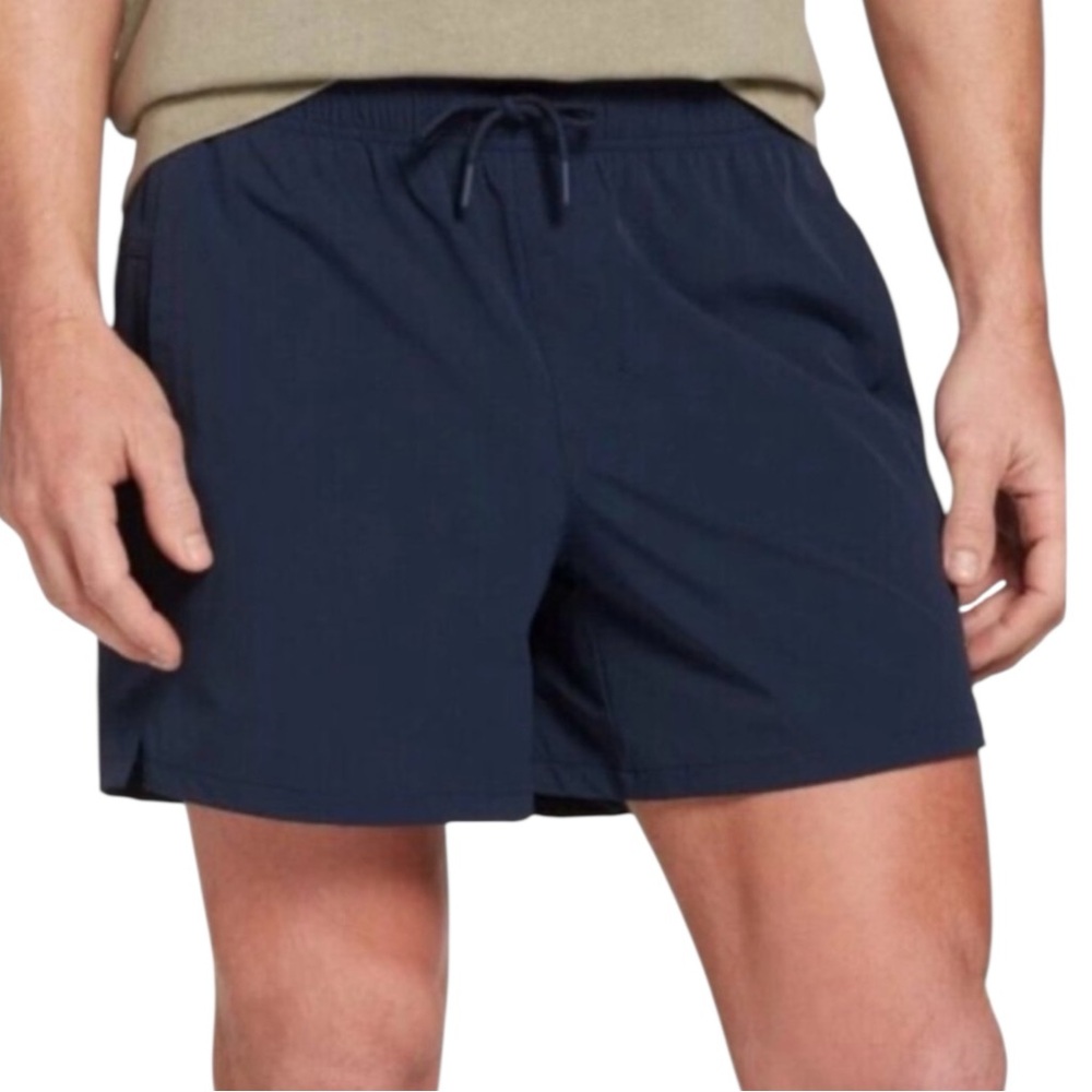 VRST Relaxed Fit Men's Shorts, 7” Inseam,‎ Elastic Waist, Navy Blue, Small, NWT
